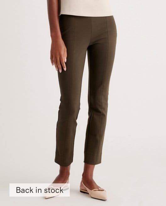 Ultra-Stretch Ponte Pintuck Ankle Pant