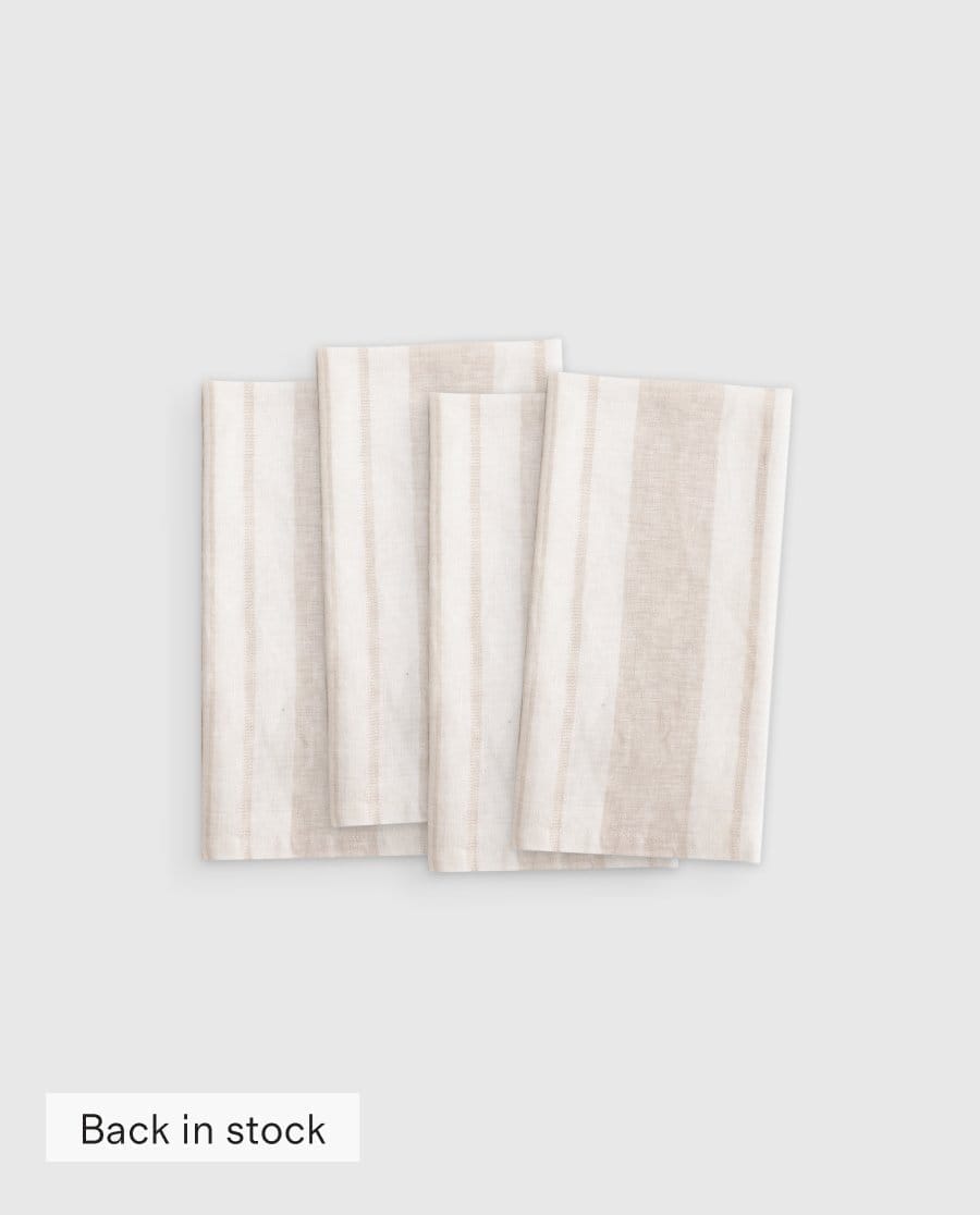 European Linen Modern Stripe Napkins (Set of 4)