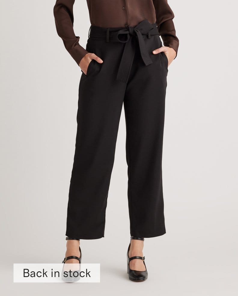 Stretch Crepe Paperbag Pant