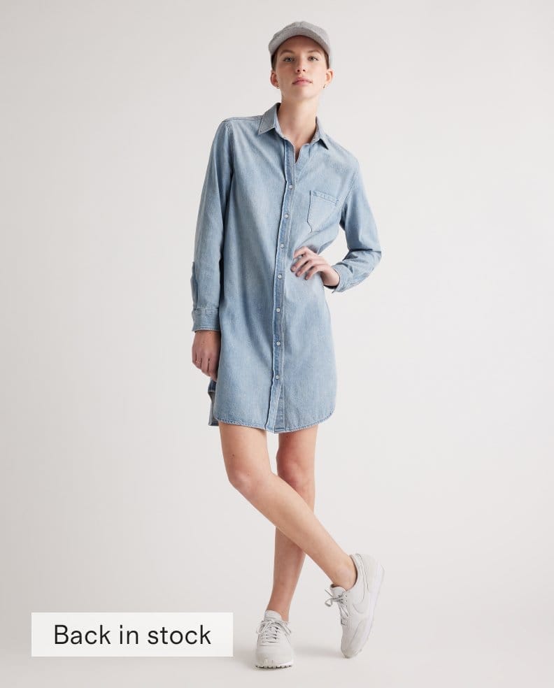 Distressed Denim Shirt Dress