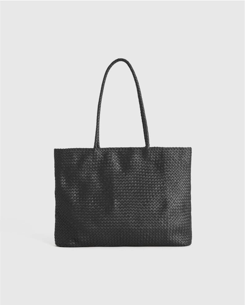 Italian Leather Small Handwoven Tote