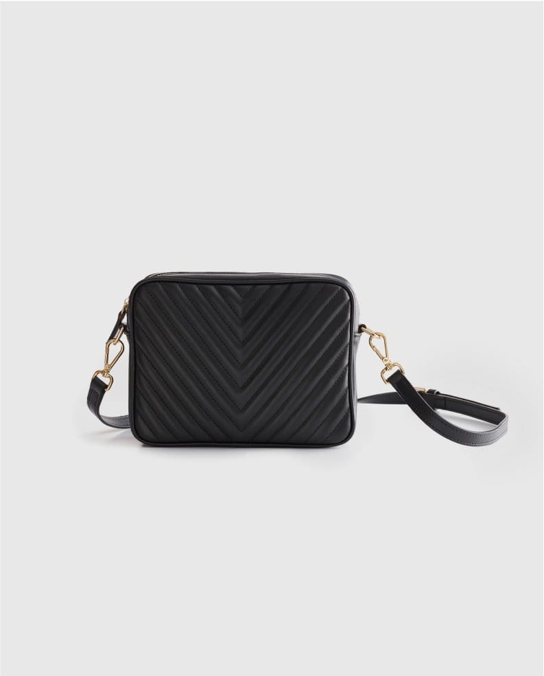 Italian Leather Quilted Crossbody Bag