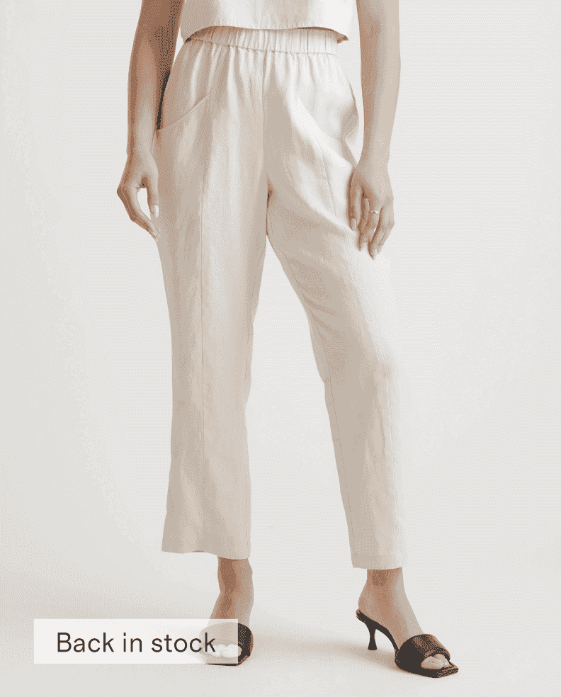 100% European Linen Tapered Ankle Pant