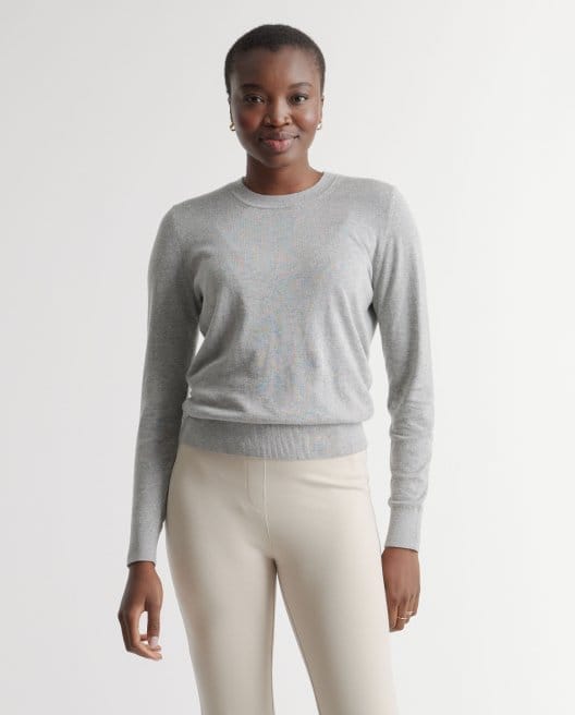 Lightweight Cotton Cashmere Crew Sweater