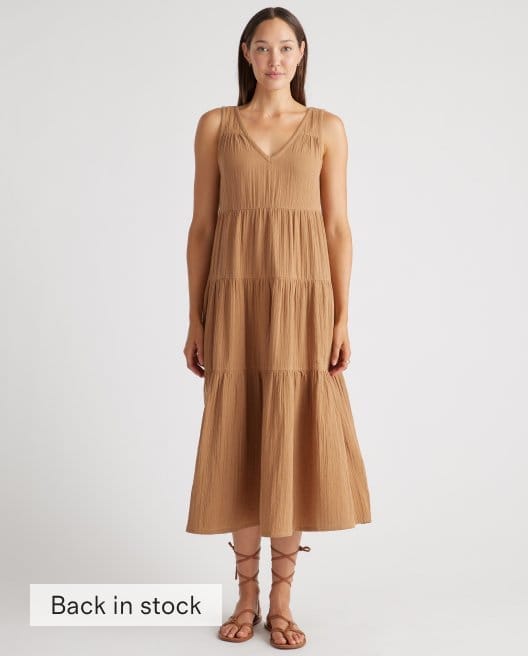 100% Organic Cotton Tiered Maxi Dress