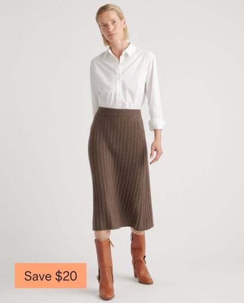 Mongolian Cashmere Midi Skirt