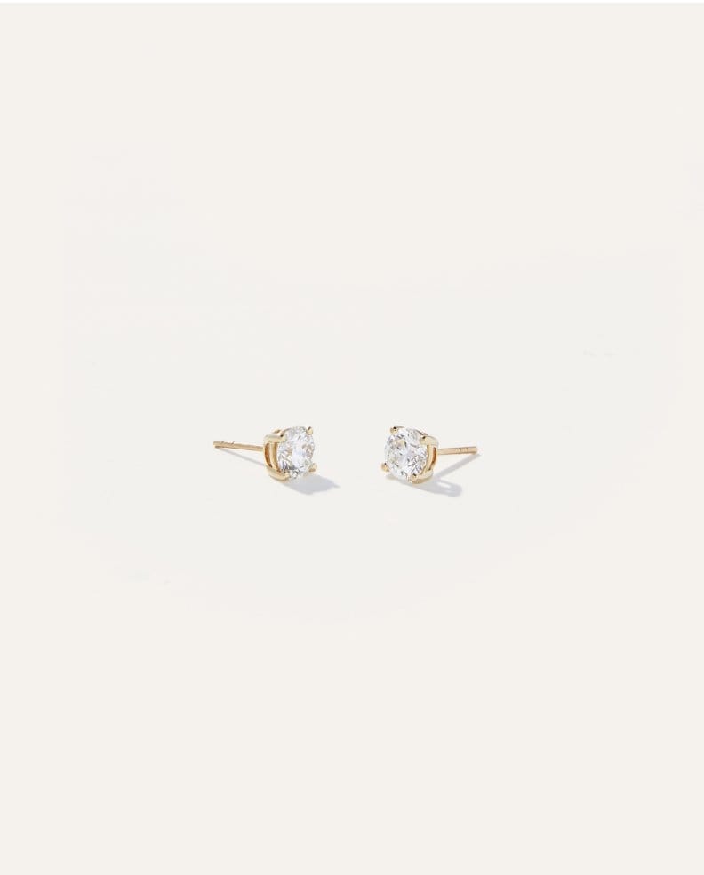 14K Gold Lab Grown Diamond Solitaire Studs