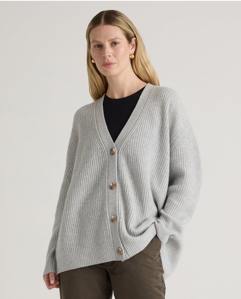 Mongolian Cashmere Oversized Boyfriend Cardigan Sweater