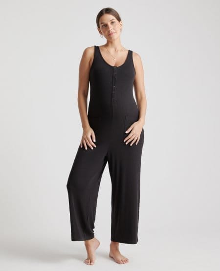 Tencel Rib Maternity & Nursing Jumpsuit