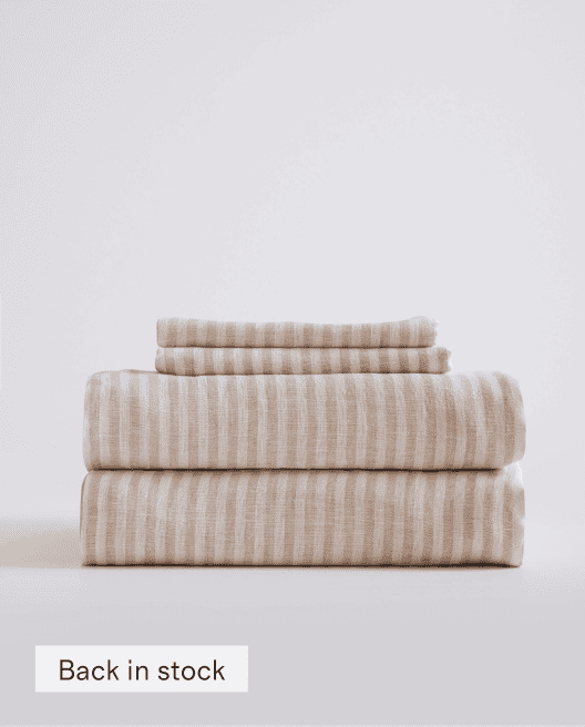 European Linen Stripe Sheet Set