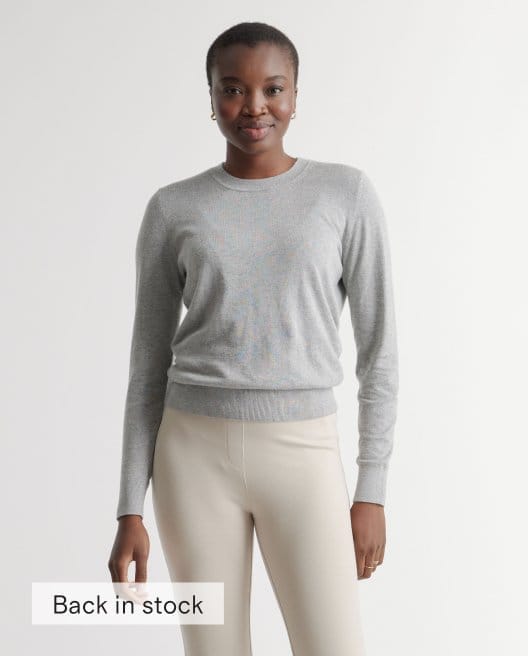 Lightweight Cotton Cashmere Crew Sweater