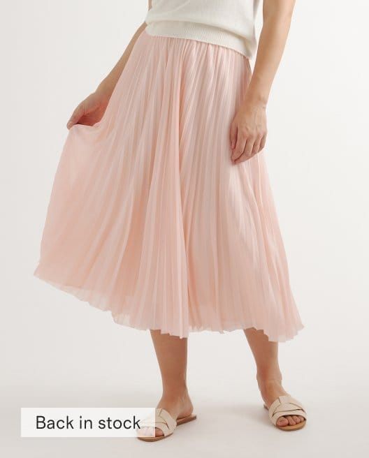 Chiffon Pleated Midi Skirt