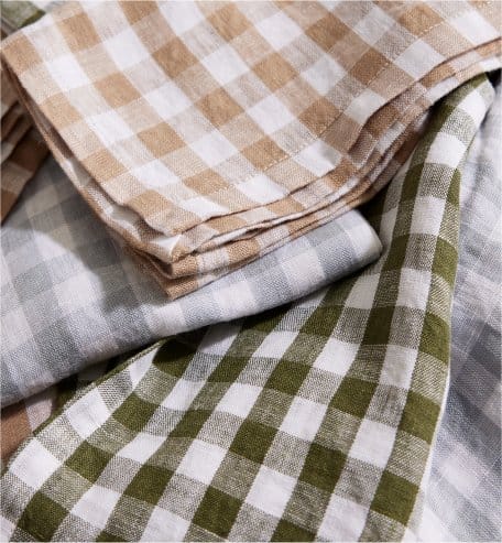 European Linen Gingham Napkins (Set of 4)