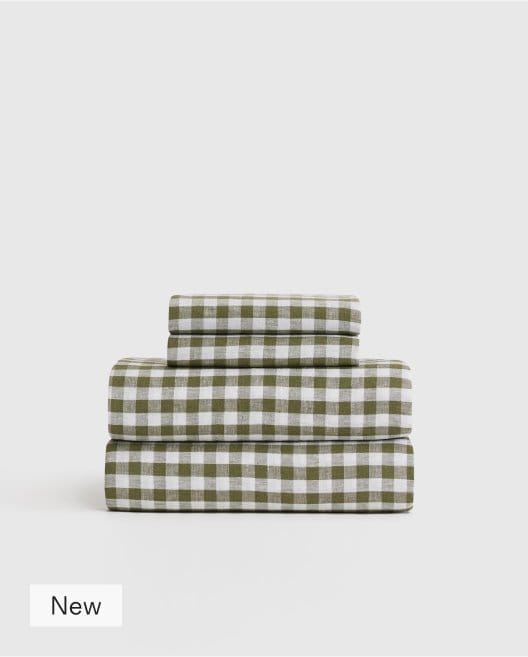 European Linen Gingham Sheet Set