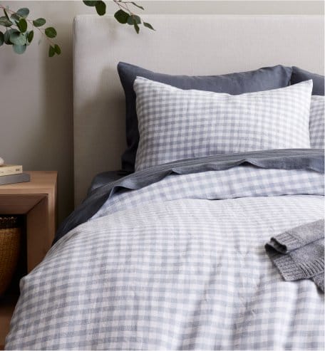 European Linen Gingham Sheet Set