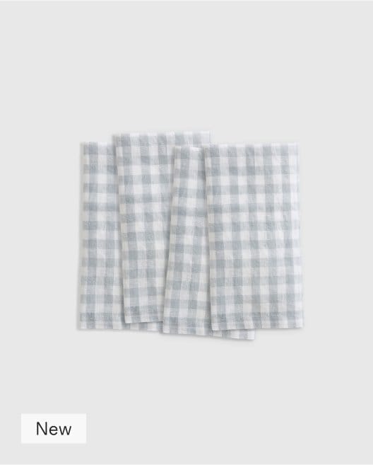 European Linen Gingham Napkins (Set of 4)