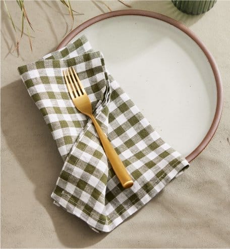 European Linen Gingham Napkins (Set of 4)