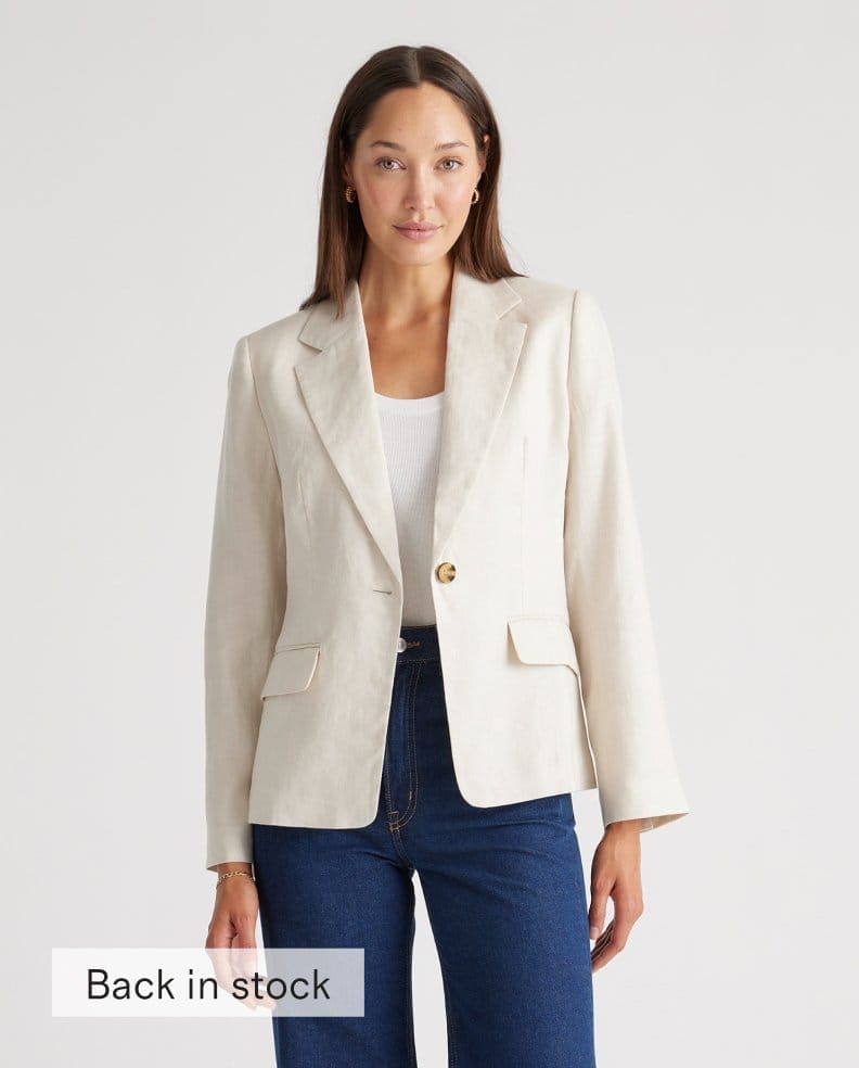 100% European Linen Structured Blazer