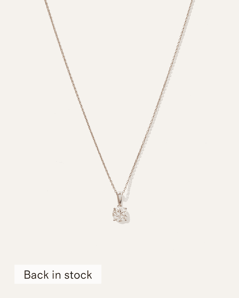 14K Gold Lab Grown Diamond Solitaire Necklace