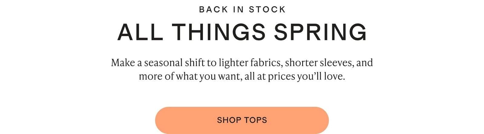 BACK IN STOCK ALL THINGS SPRING