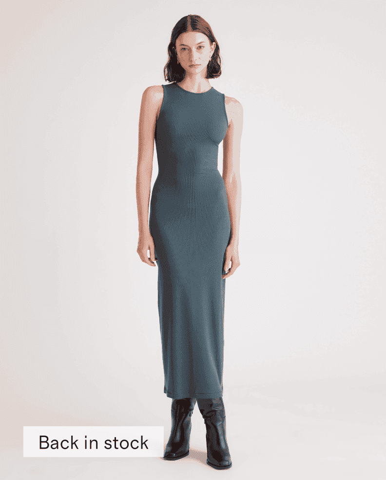 Tencel Rib Knit Tank Midi Dress