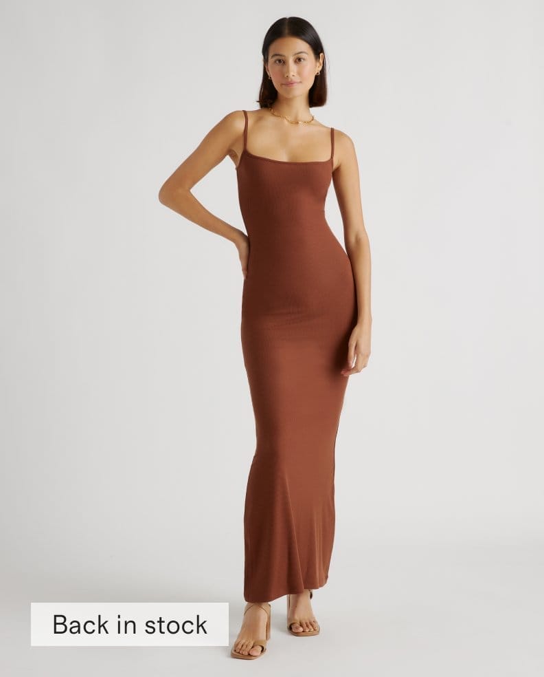 Tencel Rib Knit Maxi Slip Dress