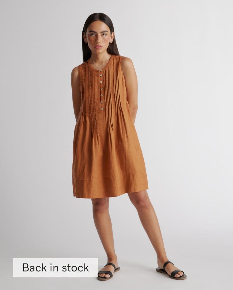 100% European Linen Sleeveless Swing Dress