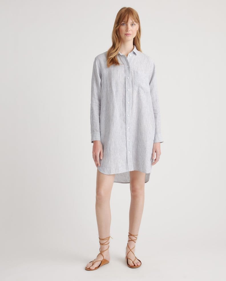 100% European Linen Shirt Dress