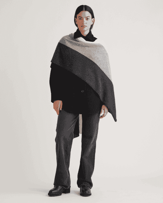 Mongolian Cashmere Colorblock Wrap