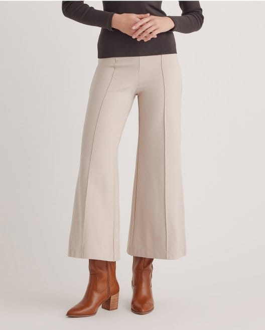 Ultra-Stretch Ponte Super Wide Leg Ankle Pant