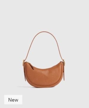 Italian Leather Mini Crescent Shoulder Bag