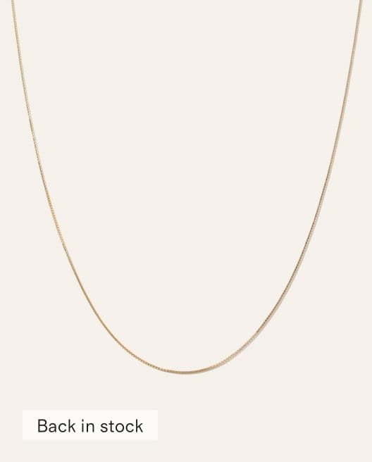 14K Gold Petite Box Chain Necklace