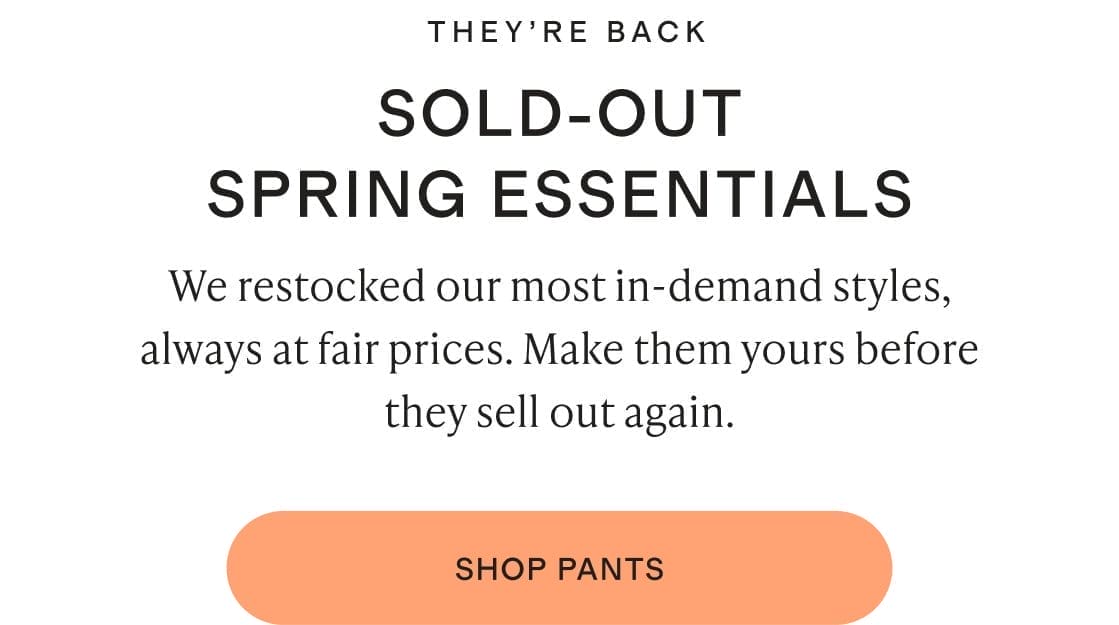 Theyre back. Sold out essentials