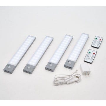 BrightLiving Set of 4 Rechargeable Motion Sensor 10" LED Lights