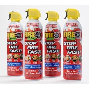 Fire Gone Set of (4) 16-oz Fire Suppressant Spray Cans