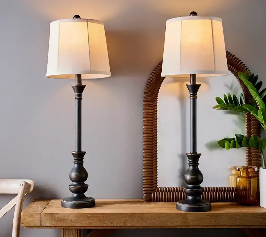 Set of 2 31" Buffet Lamps with Shades by Valerie