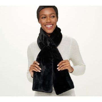 Sprigs Faux Fur Pull-Through Scarf with Zipper Pocket