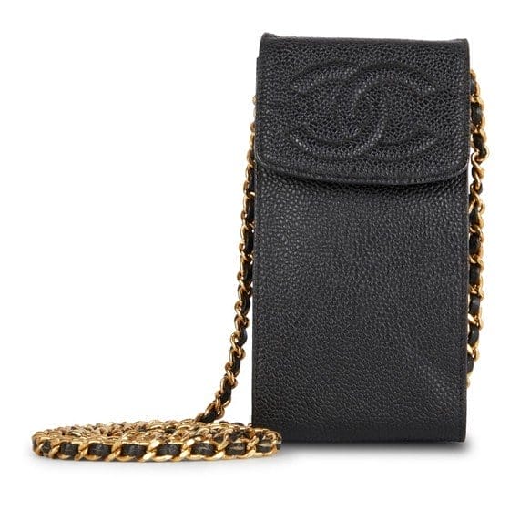 Pre-Owned Chanel Mini Crossbody Bag Caviar Blac k