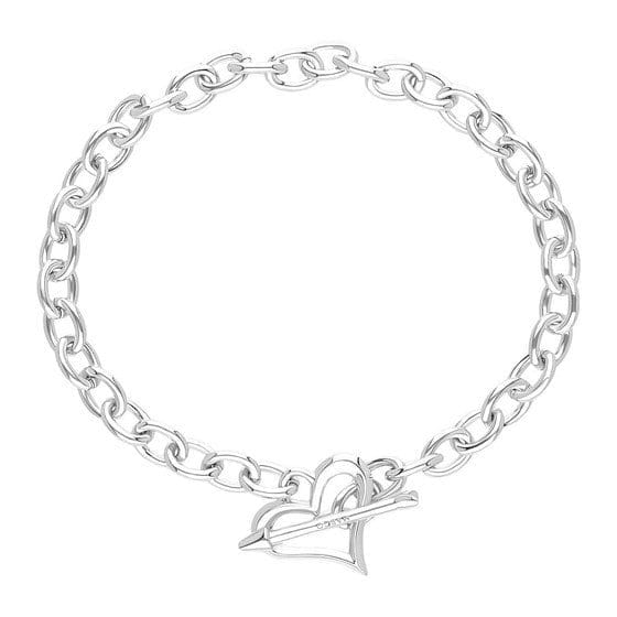 Margo Manhattan Sterling Silver Heart Toggle Bracelet