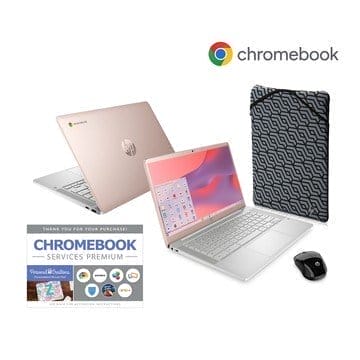 HP 14" Chromebook Intel, 128GB Storage w/ HP Sleeve & Mouse