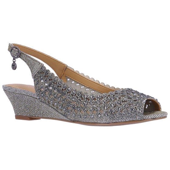 J. Renee' Fabric and Rhinestone Wedge- Malorie