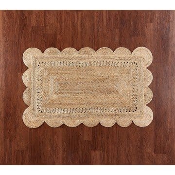 3' x 5' Scalloped Briaded Jute Rug by Bright Bazaar