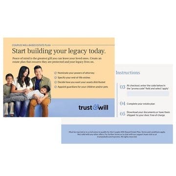 Trust & Will Couple Estate Planning Program w/ 2Yr Digital Access