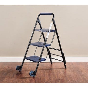 EMPOWER Multi-Function 3-Step Ladder with Hand Truck Wheels