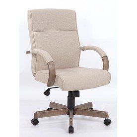 Driftwood Beige Fabric Swivel Office Chair