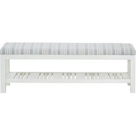 Retreat White Bed Bench with Upholstered Seat