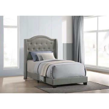 Rhyan Gray Twin Upholstered Bed