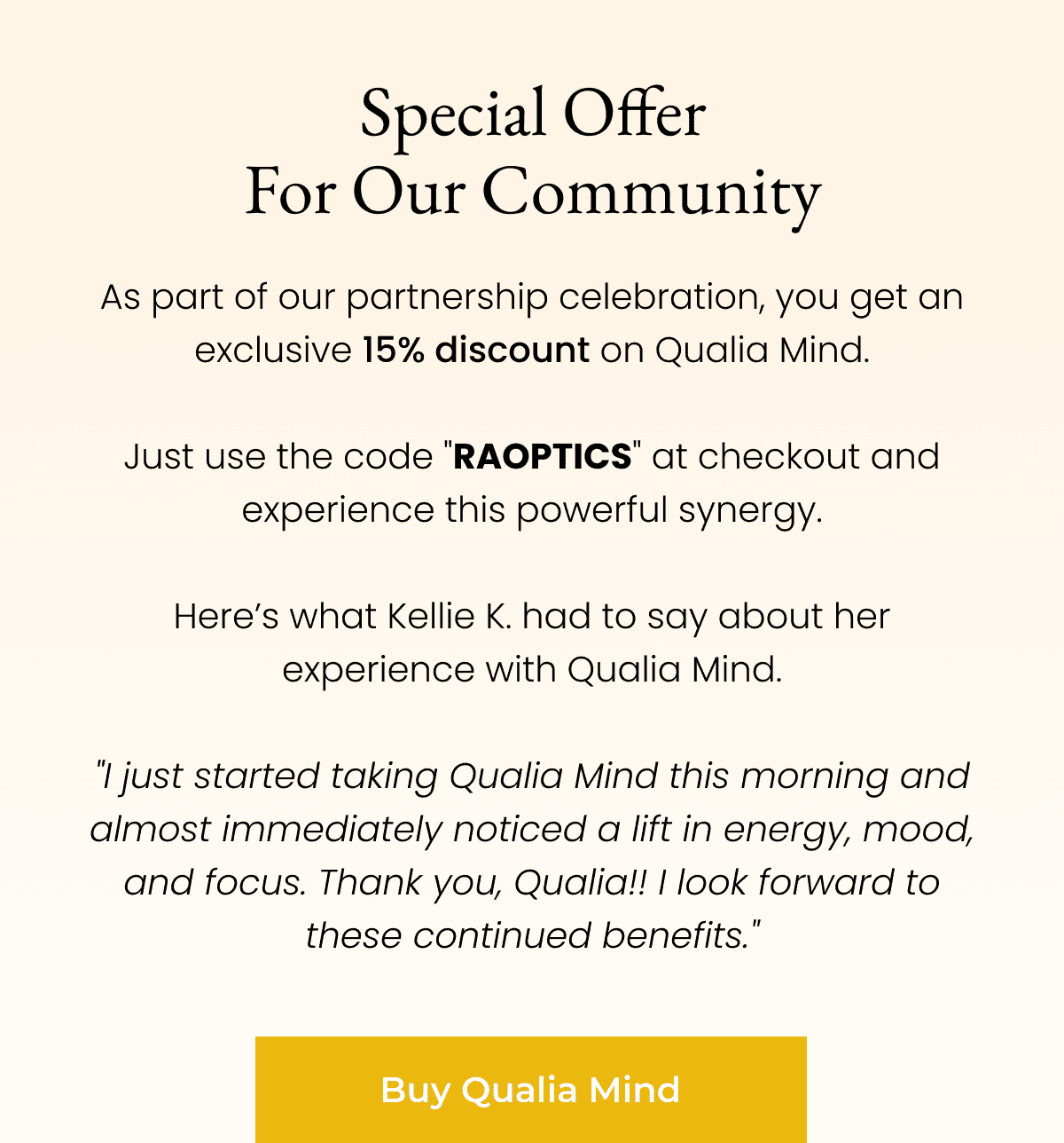 Special Offer for Our Community