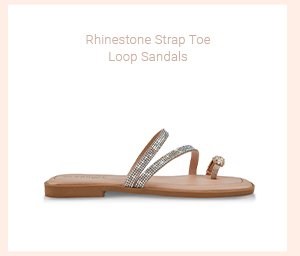 Rhinestone Strap Toe Loop Sandals