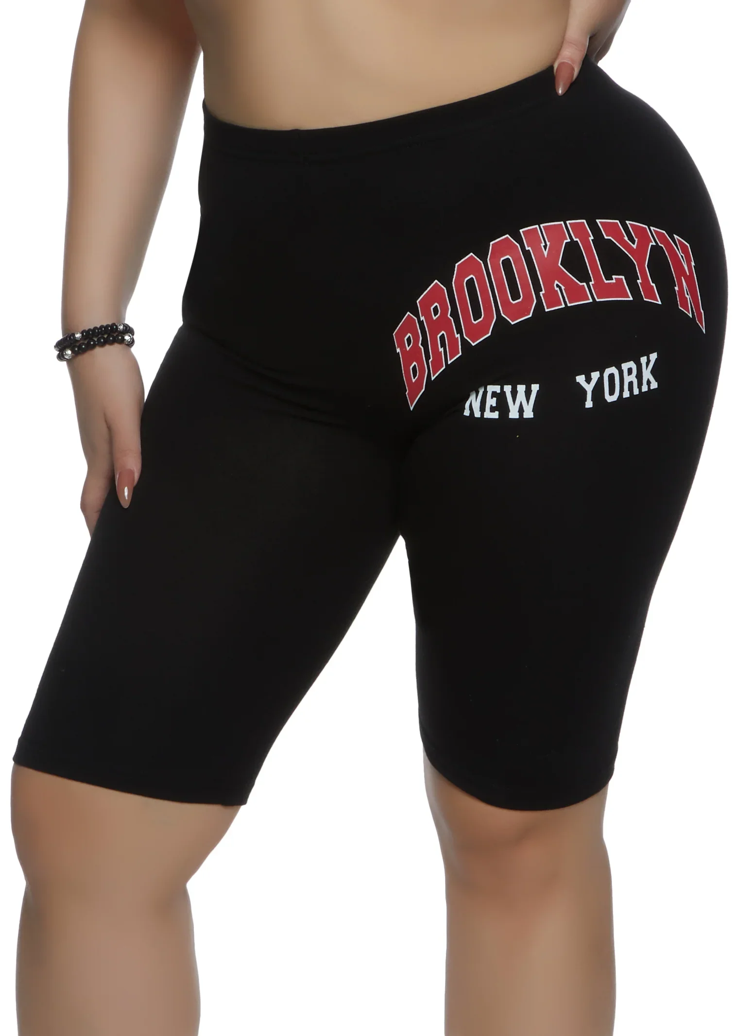 Plus Size Brooklyn New York Graphic Biker Shorts